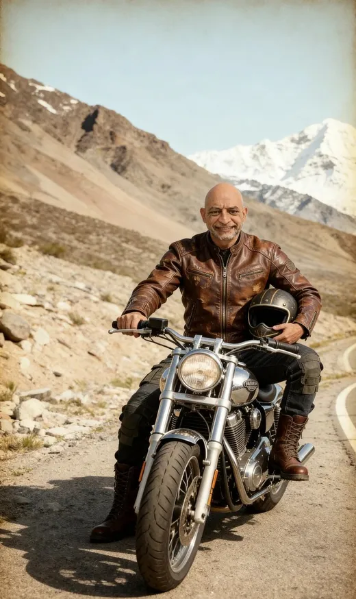 Moto en la cordillera