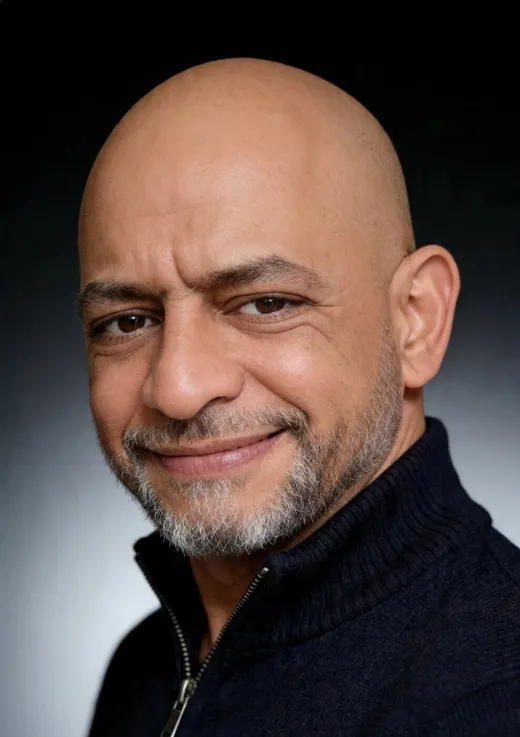 Retrato de estudio sobre fondo negro