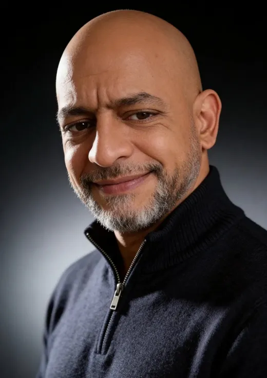 Retrato de estudio, suéter con cierre