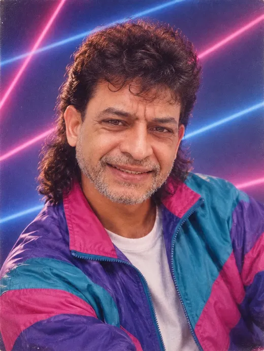 Chaqueta ochentera y neón