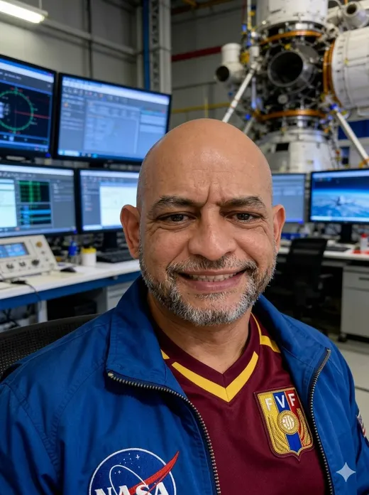 Sala de control con la chaqueta de la Vinotinto
